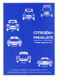 Preisliste 1971 Preisliste 1971