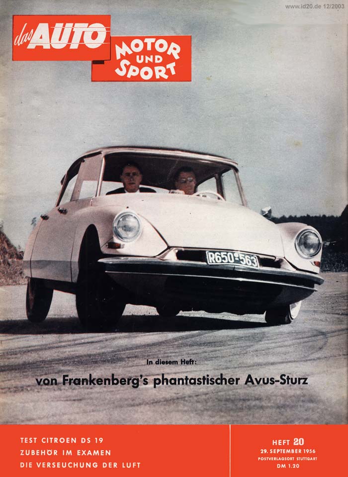 Unser Test: Citroën DS 19 - AMS Heft 20, 29. Sept. 1956