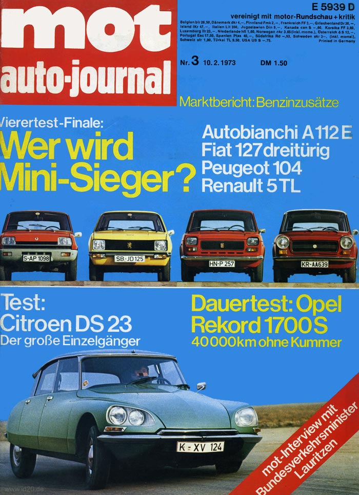 Luftschiff - Test Citroën DS 23 Injection (MOT Heft 3, 10. Feb. 1973)