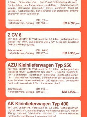 Preisliste 1973 - Seite 1