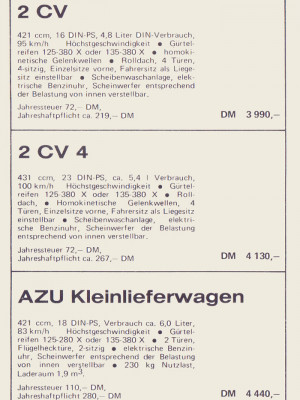 Preisliste 1970 - Seite 1