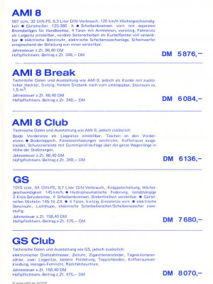 Preisliste 1971 - Seite 2 Preisliste 1971 - Seite 2