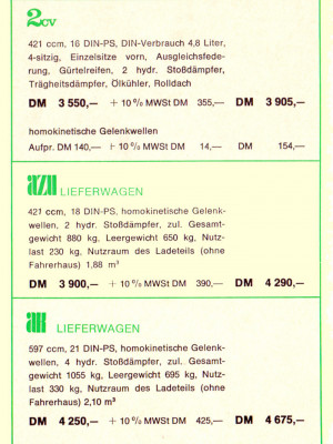 Preisliste 1968 - Seite 1